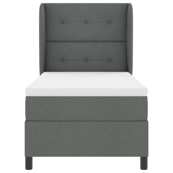 Boxspringbett mit Matratze Dunkelgrau 80x200 cm Stoff
