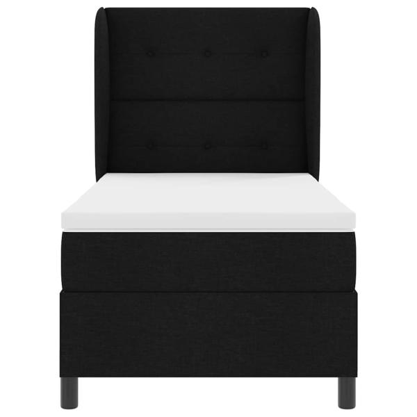 Boxspringbett mit Matratze Schwarz 90x200 cm Stoff