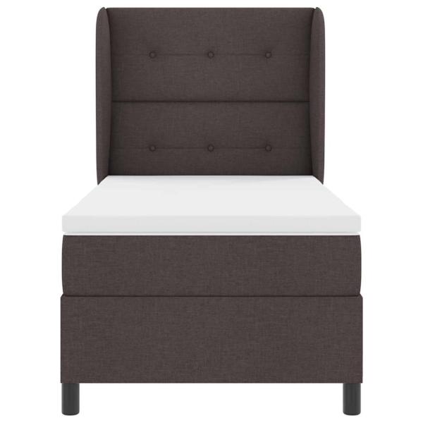 Boxspringbett mit Matratze Dunkelbraun 90x200 cm Stoff