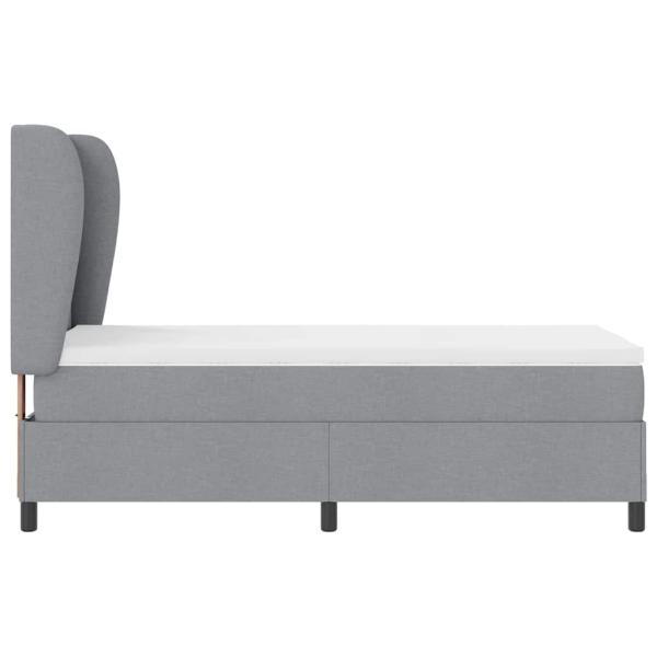 Boxspringbett mit Matratze Hellgrau 100x200 cm Stoff