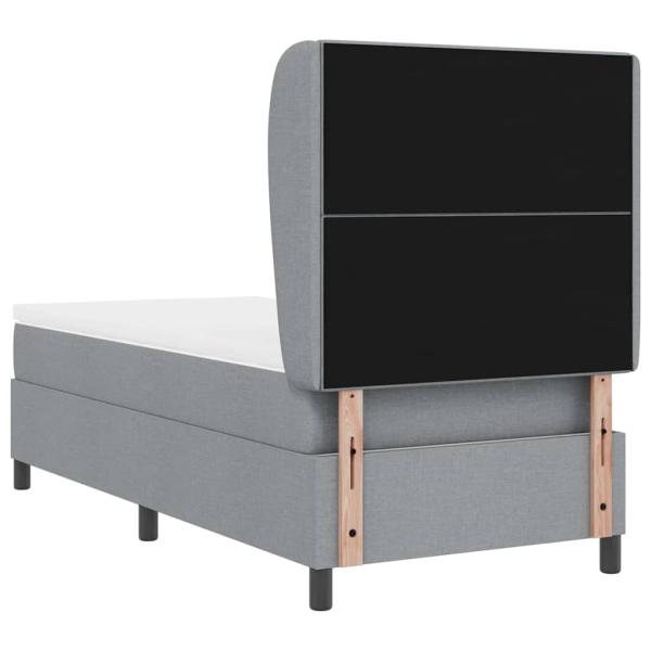 Boxspringbett mit Matratze Hellgrau 100x200 cm Stoff