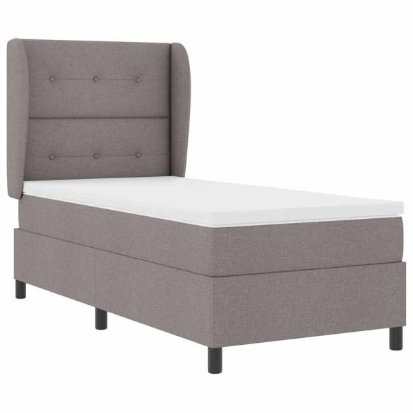 Boxspringbett mit Matratze Taupe 100x200 cm Stoff