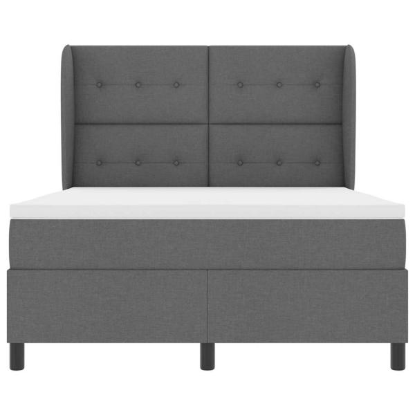 Boxspringbett mit Matratze Dunkelgrau 140x190 cm Stoff