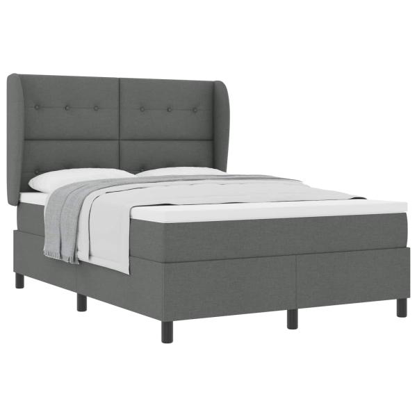 Boxspringbett mit Matratze Dunkelgrau 140x190 cm Stoff