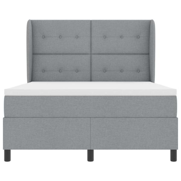 Boxspringbett mit Matratze Hellgrau 140x200 cm Stoff