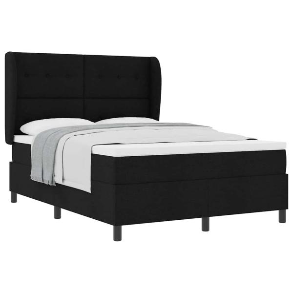 Boxspringbett mit Matratze Schwarz 140x200 cm Stoff