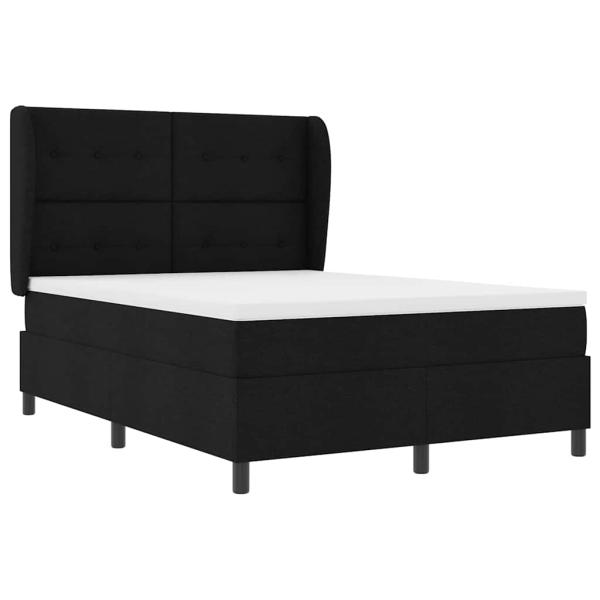 Boxspringbett mit Matratze Schwarz 140x200 cm Stoff