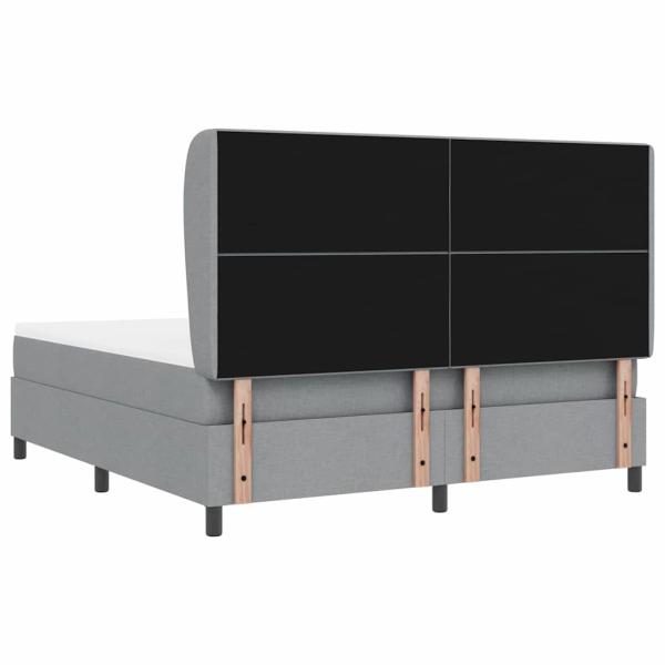 Boxspringbett mit Matratze Hellgrau 180x200 cm Stoff