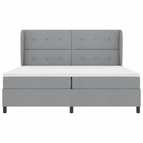 Boxspringbett mit Matratze Hellgrau 200x200 cm Stoff