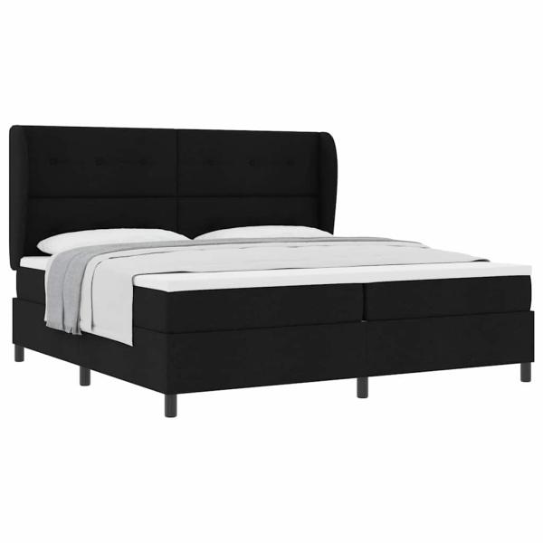 Boxspringbett mit Matratze Schwarz 200x200 cm Stoff