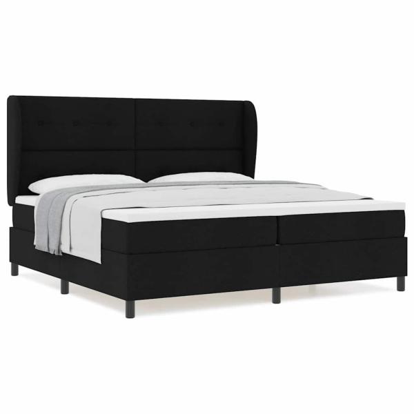 Boxspringbett mit Matratze Schwarz 200x200 cm Stoff