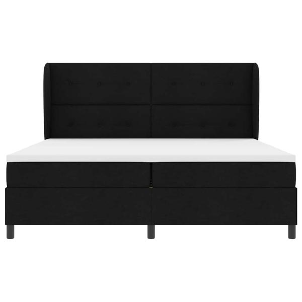 Boxspringbett mit Matratze Schwarz 200x200 cm Stoff