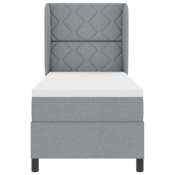 Boxspringbett mit Matratze Hellgrau 80x200 cm Stoff