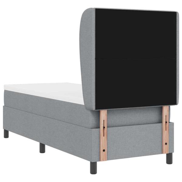 Boxspringbett mit Matratze Hellgrau 80x200 cm Stoff