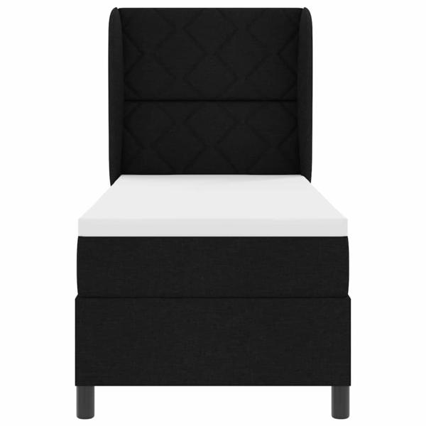 Boxspringbett mit Matratze Schwarz 80x200 cm Stoff