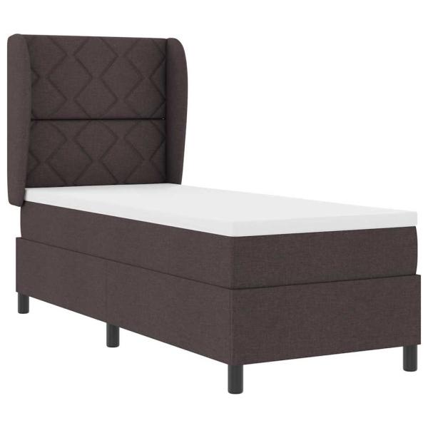 Boxspringbett mit Matratze Dunkelbraun 80x200 cm Stoff