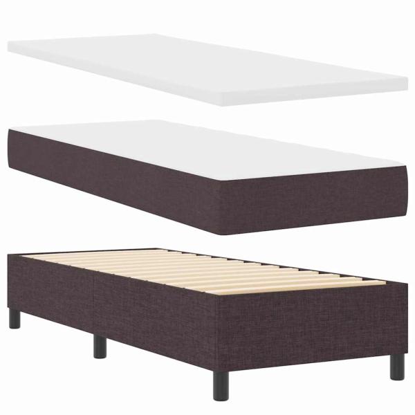 Boxspringbett mit Matratze Dunkelbraun 80x200 cm Stoff