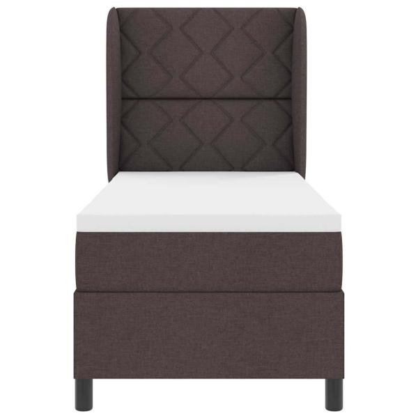 Boxspringbett mit Matratze Dunkelbraun 80x200 cm Stoff
