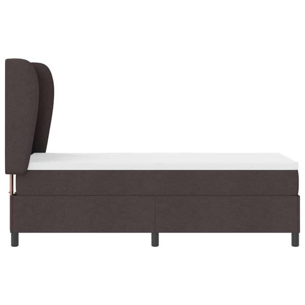 Boxspringbett mit Matratze Dunkelbraun 80x200 cm Stoff