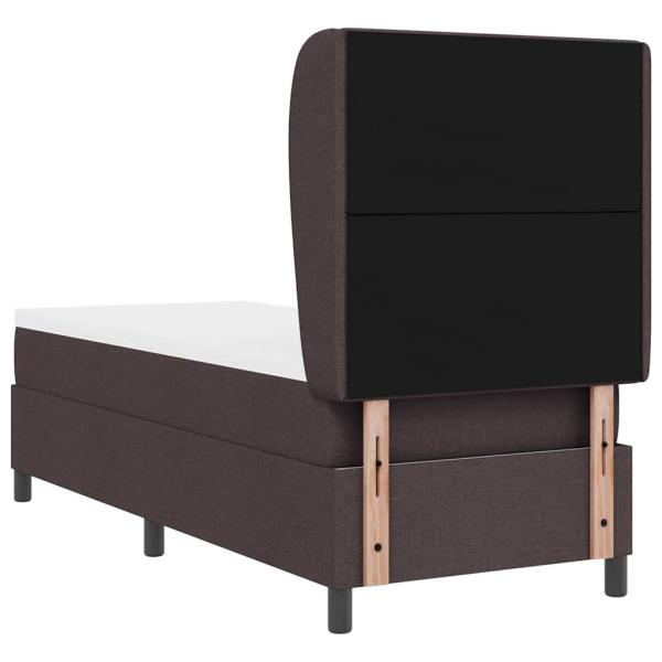 Boxspringbett mit Matratze Dunkelbraun 80x200 cm Stoff