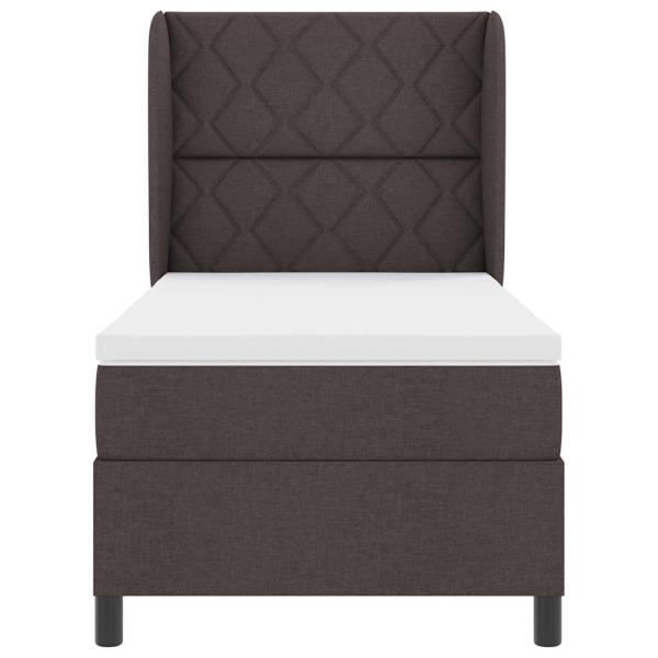 Boxspringbett mit Matratze Dunkelbraun 90x200 cm Stoff