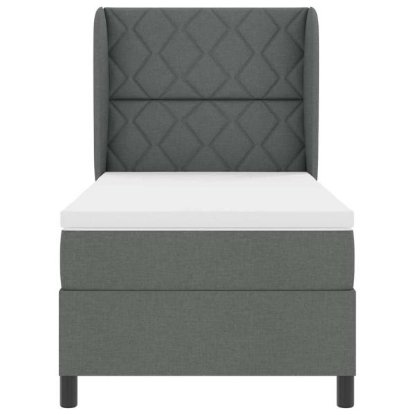Boxspringbett mit Matratze Dunkelgrau 100x200 cm Stoff