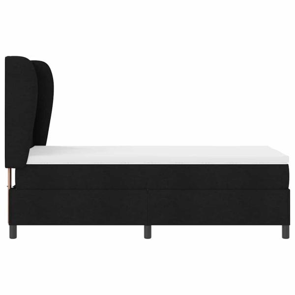 ARDEBO.de - Boxspringbett mit Matratze Schwarz 100x200 cm Stoff