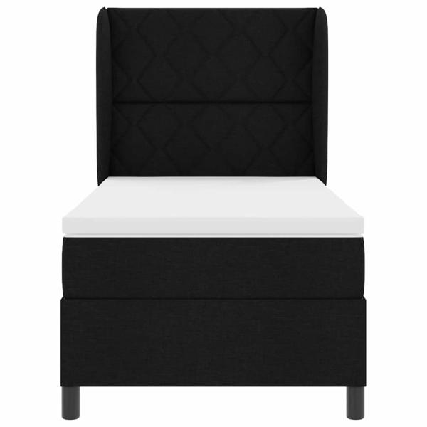 Boxspringbett mit Matratze Schwarz 100x200 cm Stoff