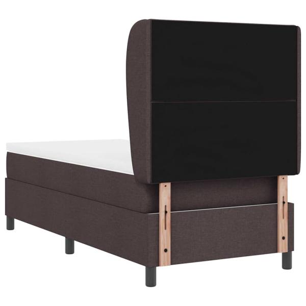 Boxspringbett mit Matratze Dunkelbraun 100x200 cm Stoff