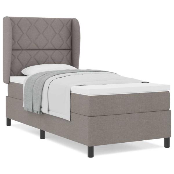 Boxspringbett mit Matratze Taupe 100x200 cm Stoff