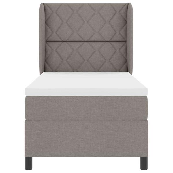 Boxspringbett mit Matratze Taupe 100x200 cm Stoff
