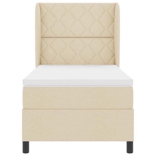 Boxspringbett mit Matratze Creme 100x200 cm Stoff
