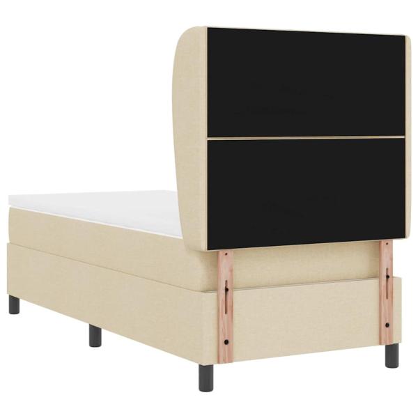 Boxspringbett mit Matratze Creme 100x200 cm Stoff