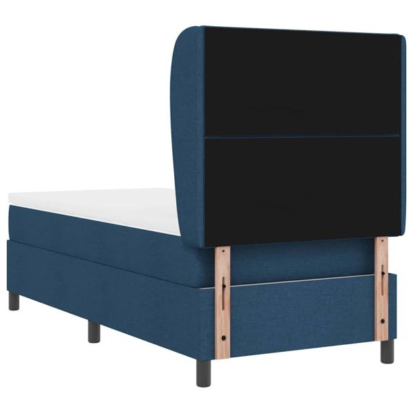 Boxspringbett mit Matratze Blau 100x200 cm Stoff