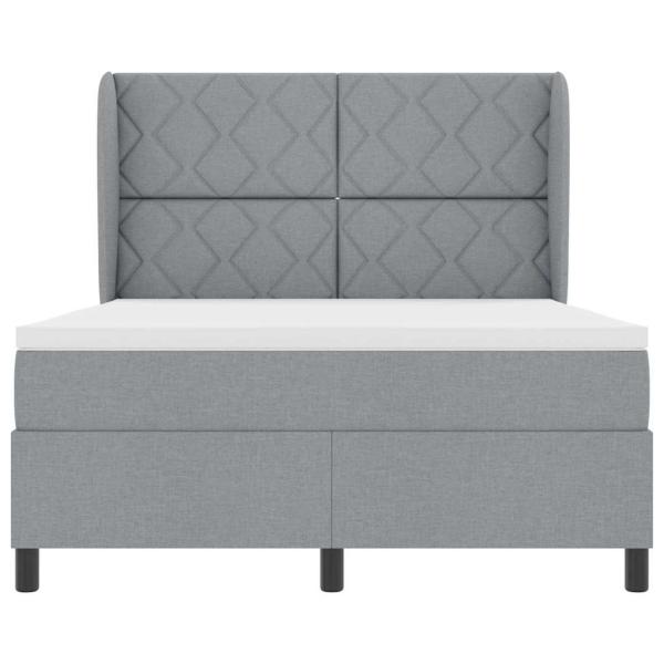 Boxspringbett mit Matratze Hellgrau 140x200 cm Stoff