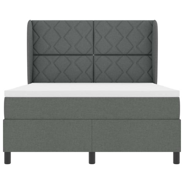 Boxspringbett mit Matratze Dunkelgrau 140x200 cm Stoff