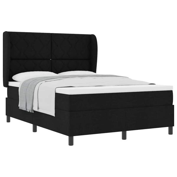 Boxspringbett mit Matratze Schwarz 140x200 cm Stoff