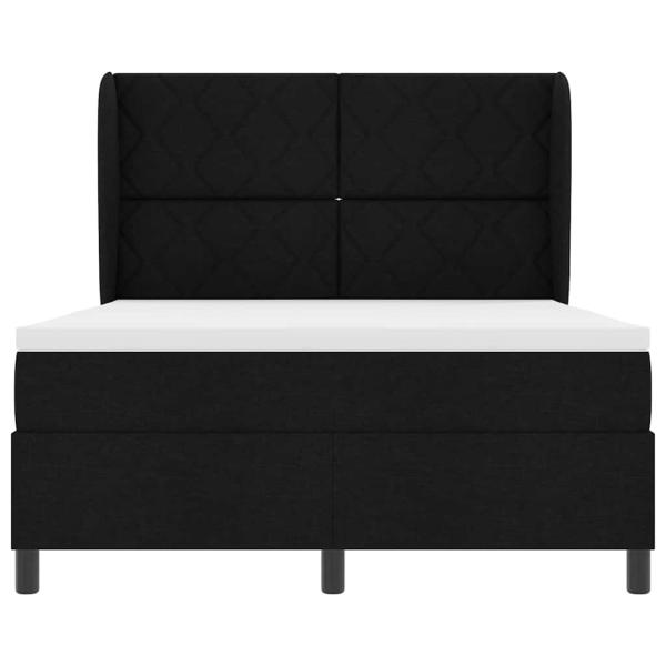 Boxspringbett mit Matratze Schwarz 140x200 cm Stoff