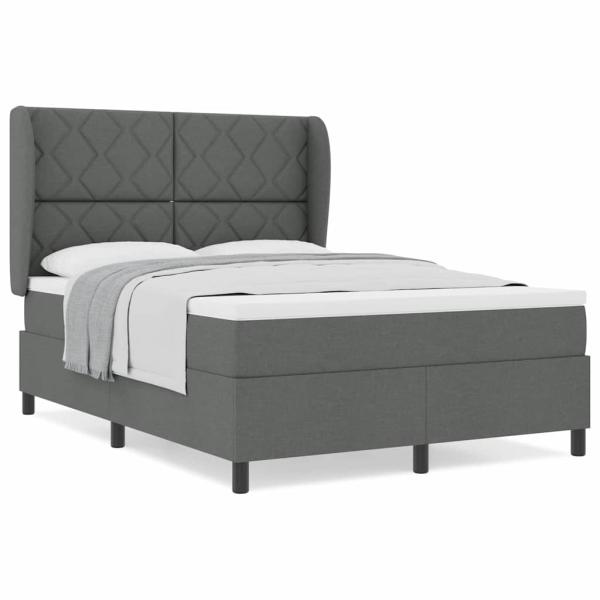 Boxspringbett mit Matratze Dunkelgrau 160x200 cm Stoff
