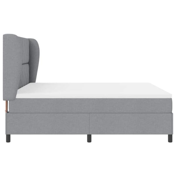 Boxspringbett mit Matratze Hellgrau 180x200 cm Stoff