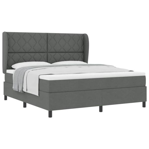 Boxspringbett mit Matratze Dunkelgrau 180x200 cm Stoff