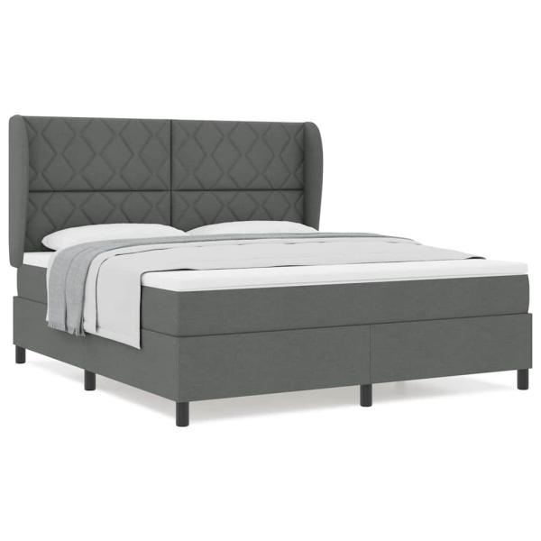 Boxspringbett mit Matratze Dunkelgrau 180x200 cm Stoff