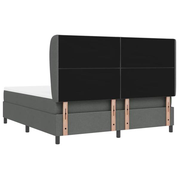 Boxspringbett mit Matratze Dunkelgrau 180x200 cm Stoff