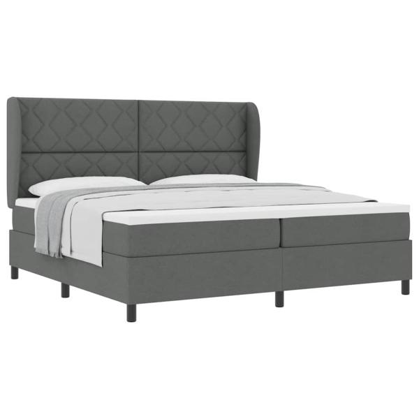 Boxspringbett mit Matratze Dunkelgrau 200x200 cm Stoff