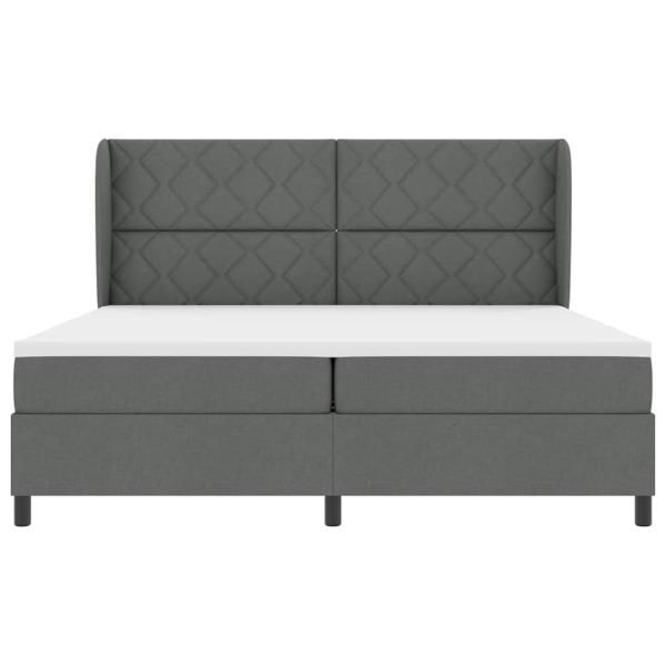 Boxspringbett mit Matratze Dunkelgrau 200x200 cm Stoff