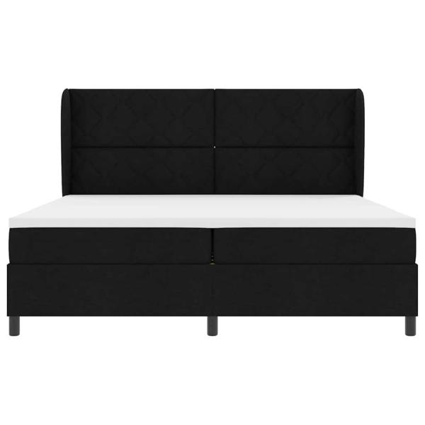 Boxspringbett mit Matratze Schwarz 200x200 cm Stoff