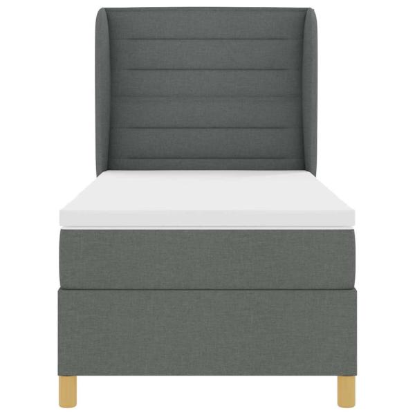Boxspringbett mit Matratze Dunkelgrau 80x200 cm Stoff