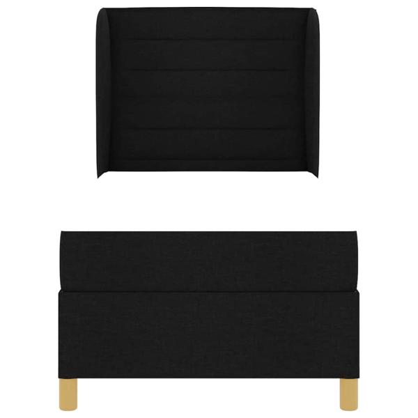 ARDEBO.de - Boxspringbett mit Matratze Schwarz 80x200 cm Stoff