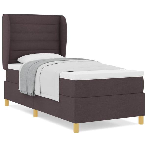 Boxspringbett mit Matratze Dunkelbraun 80x200 cm Stoff
