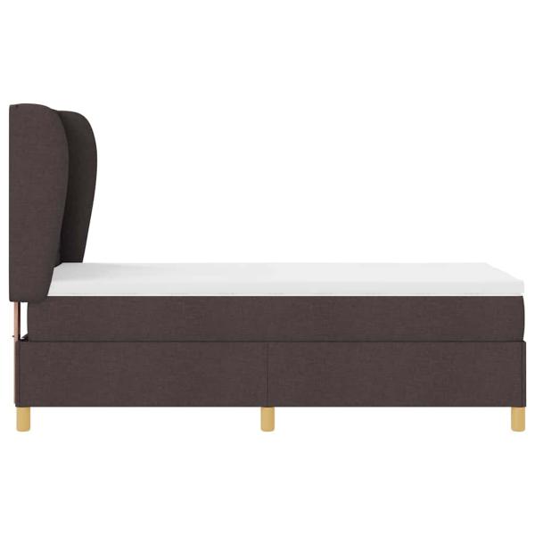Boxspringbett mit Matratze Dunkelbraun 80x200 cm Stoff